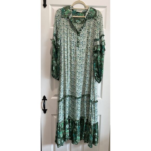 Spell and the Gypsy Dress Womens Size Small Green Winona Bohemian Prairie Maxi - Picture 2 of 14